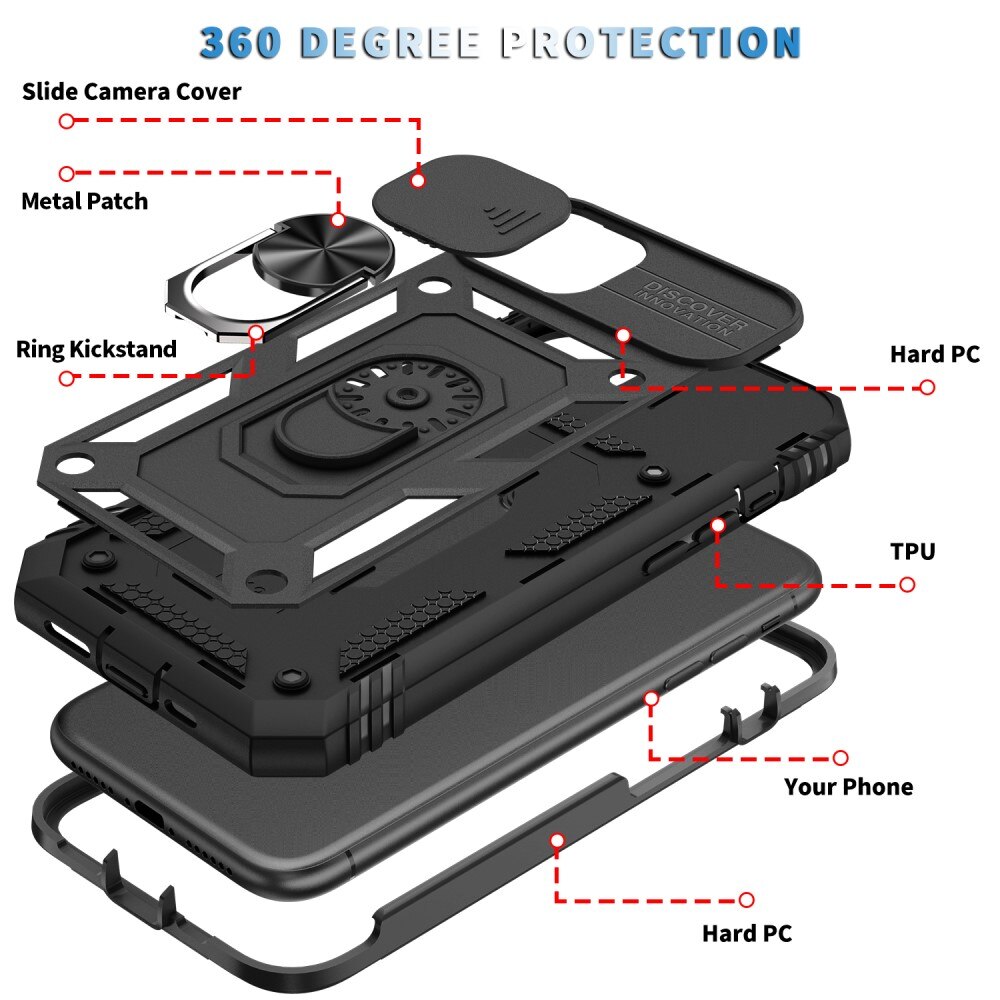 iPhone 11 Pro Max Hybridcase Ring+Camera Protector zwart