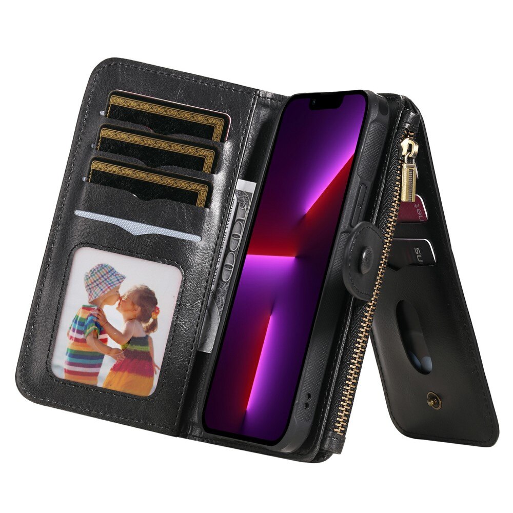 iPhone 13 Pro Magnet Leather Multi-Wallet zwart