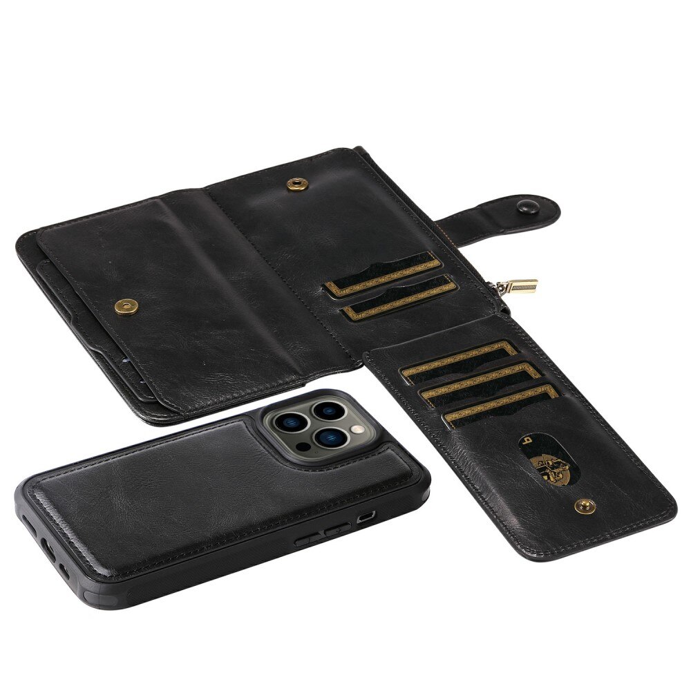 iPhone 13 Pro Magnet Leather Multi-Wallet zwart