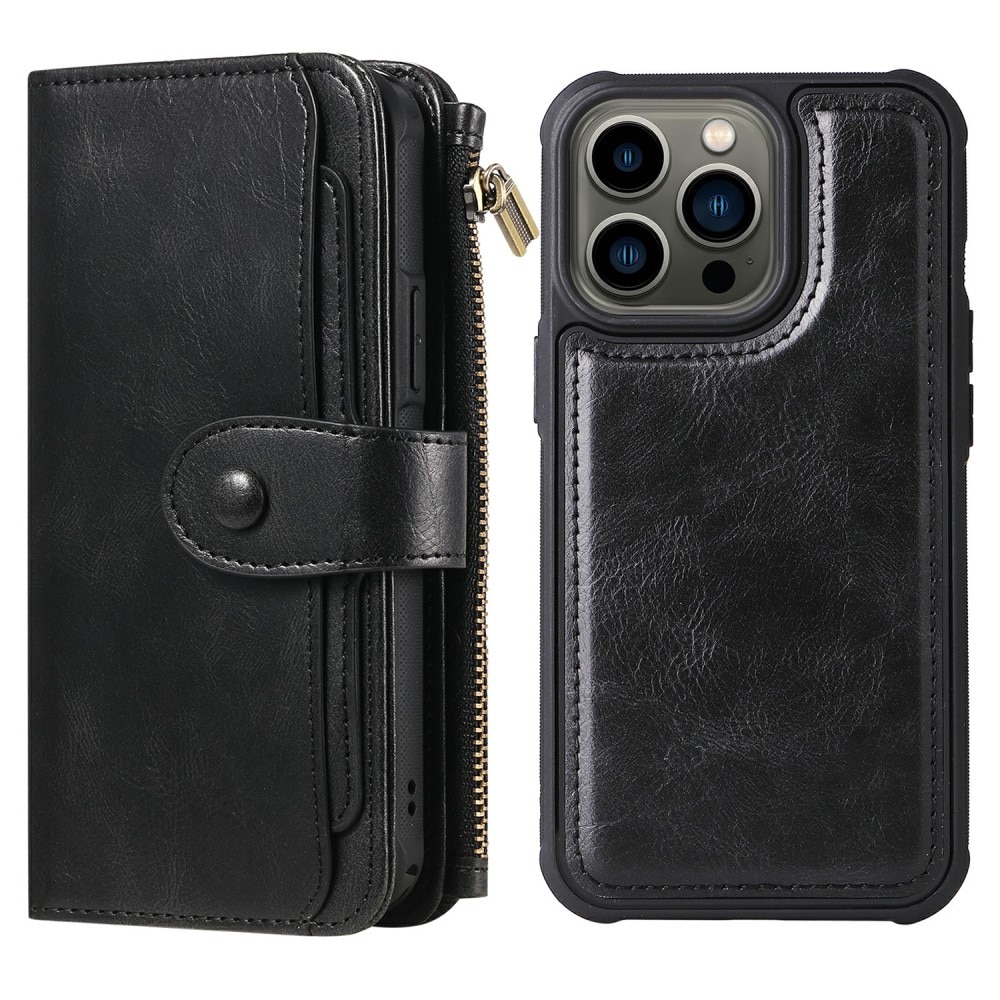 iPhone 13 Pro Magnet Leather Multi-Wallet zwart