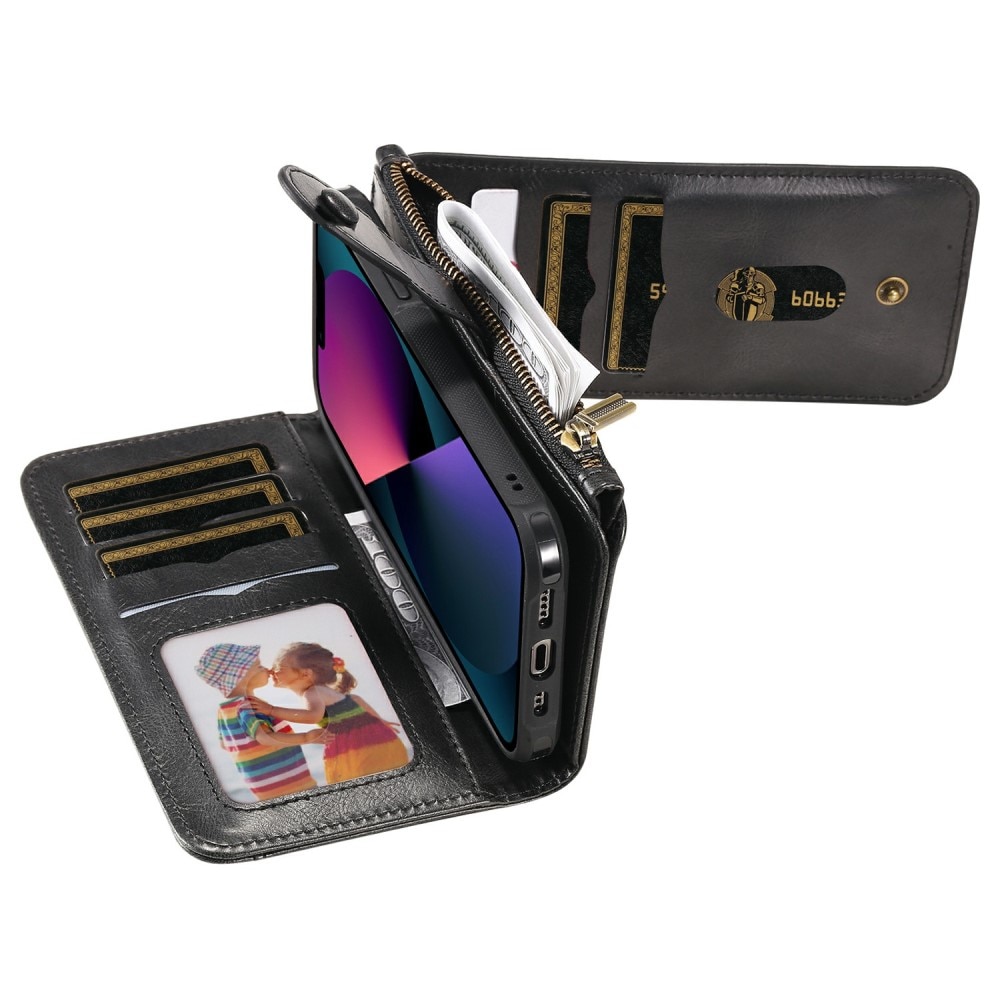iPhone 13 Magnet Leather Multi-Wallet zwart
