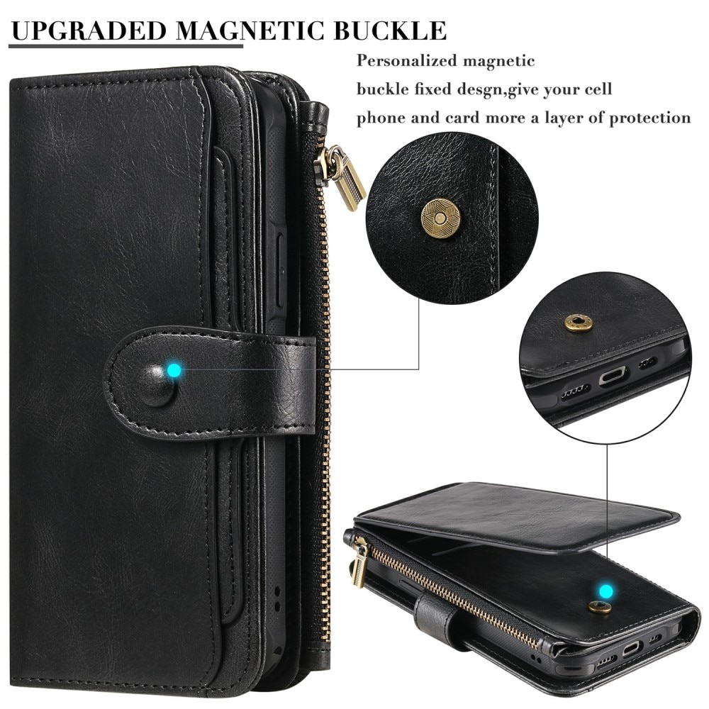 iPhone 13 Magnet Leather Multi-Wallet zwart