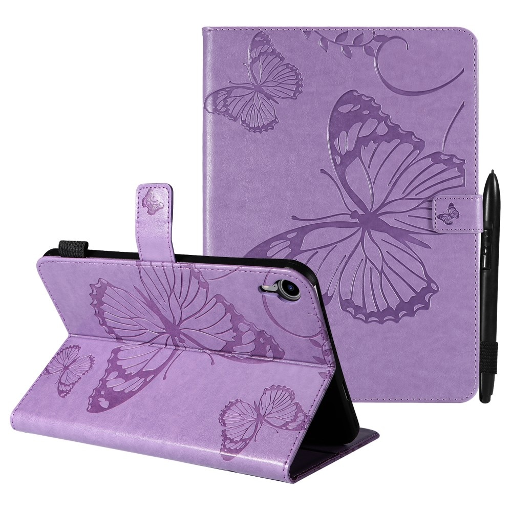 iPad Mini 6 2021 Leren vlinderhoesje Paars