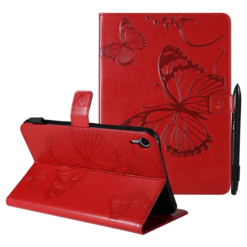 iPad Mini 6 2021 Leren vlinderhoesje Rood