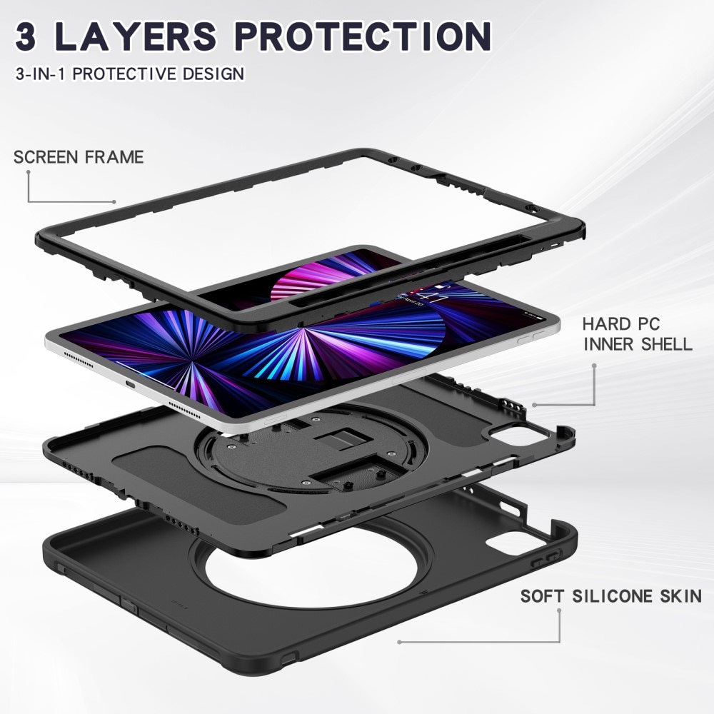 iPad Pro 11 4th Gen (2022) Schokbestendige Hybridcase zwart