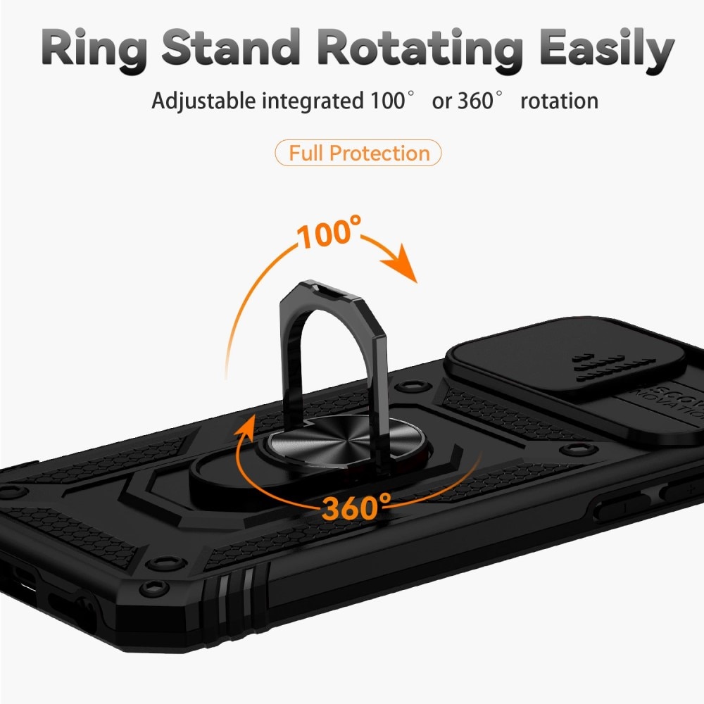 iPhone SE (2020) Hybridcase Ring+Camera Protector zwart