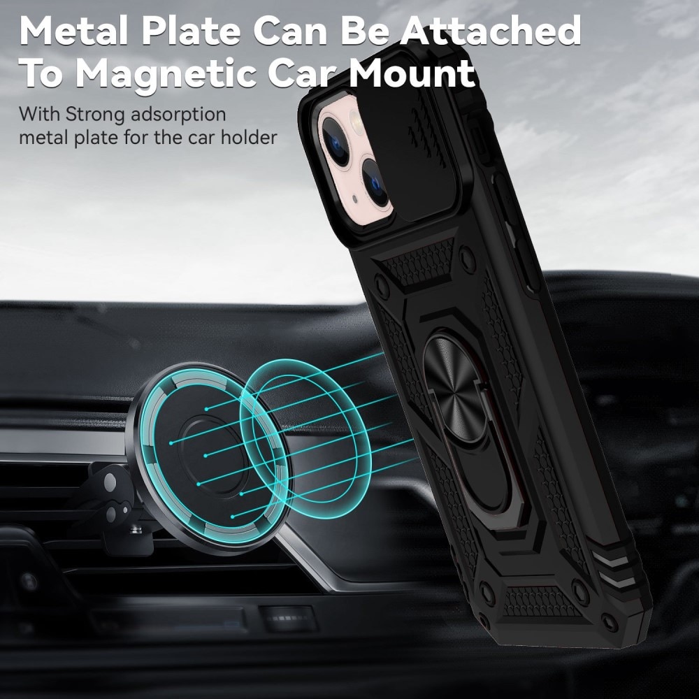 iPhone 13 Mini Hybridcase Ring+Camera Protector Zwart