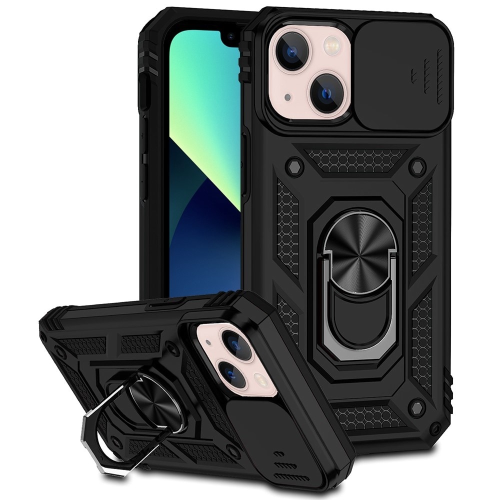 iPhone 13 Hybridcase Ring+Camera Protector Zwart