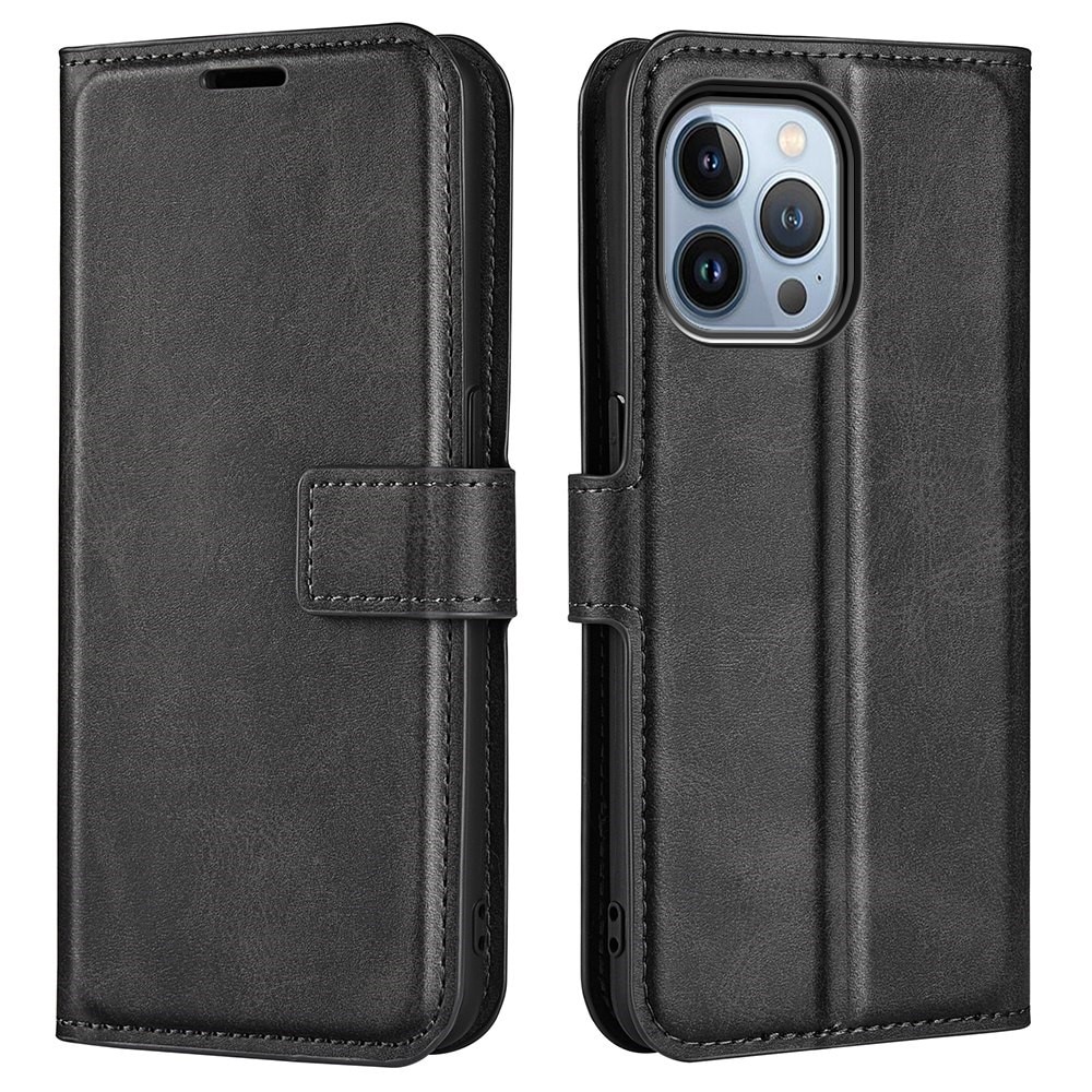 iPhone 14 Pro Max Leather Wallet Zwart