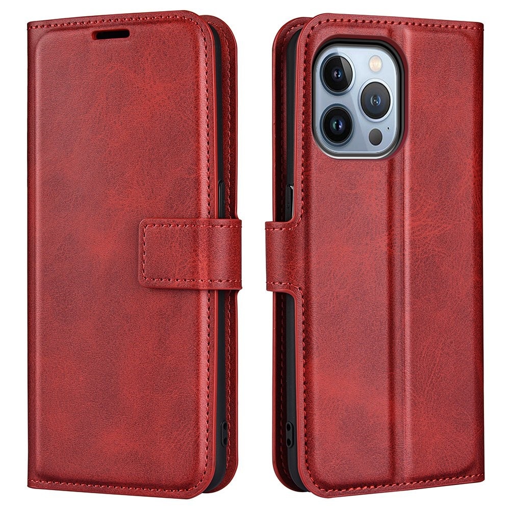 iPhone 14 Pro Max Leather Wallet Red