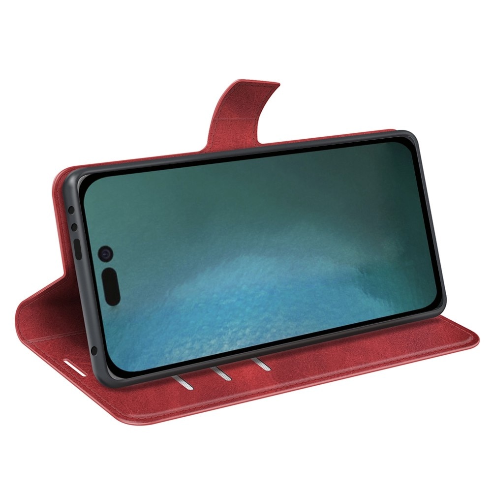 iPhone 14 Pro Max Leather Wallet Red