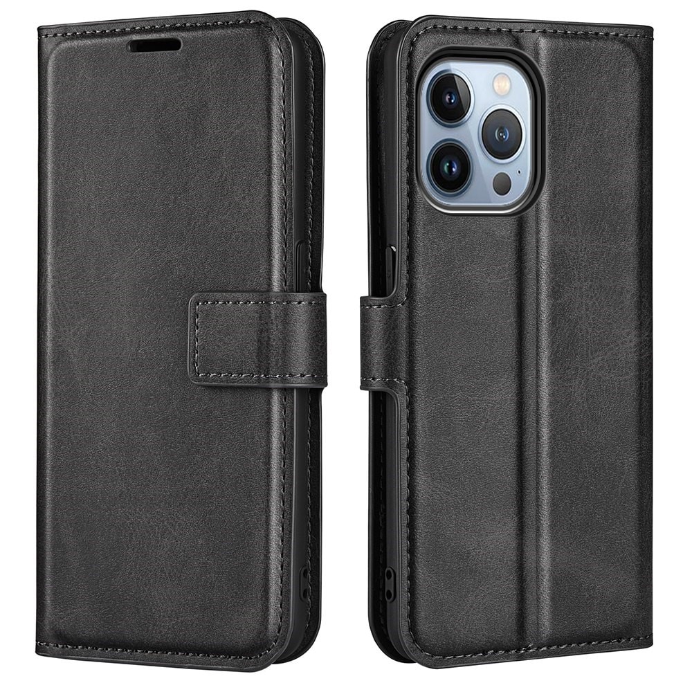 iPhone 14 Pro Leather Wallet Zwart