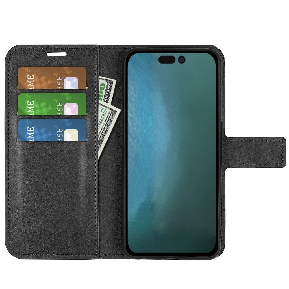 iPhone 14 Leather Wallet Zwart