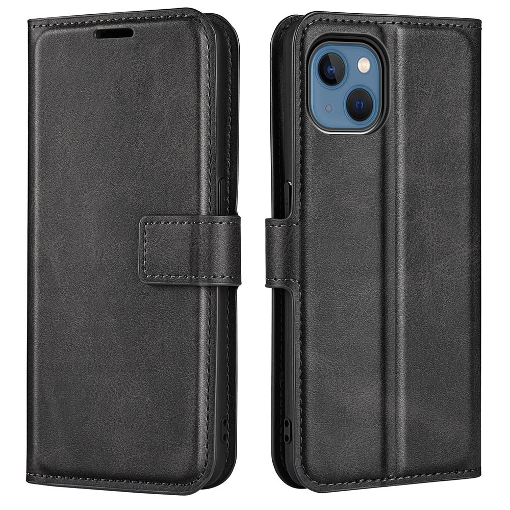 iPhone 14 Plus Leather Wallet Zwart