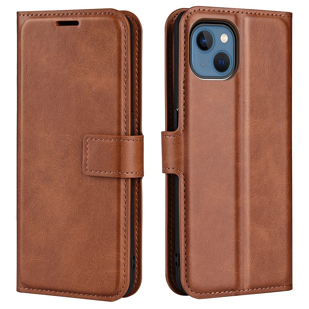 iPhone 14 Plus Leather Wallet Brown