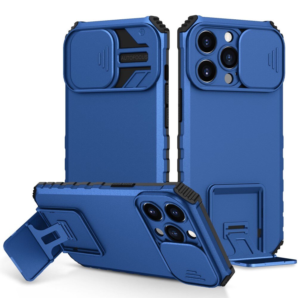 Apple iPhone 13 Pro Kickstand Hoesje met Camera Protector Blauw