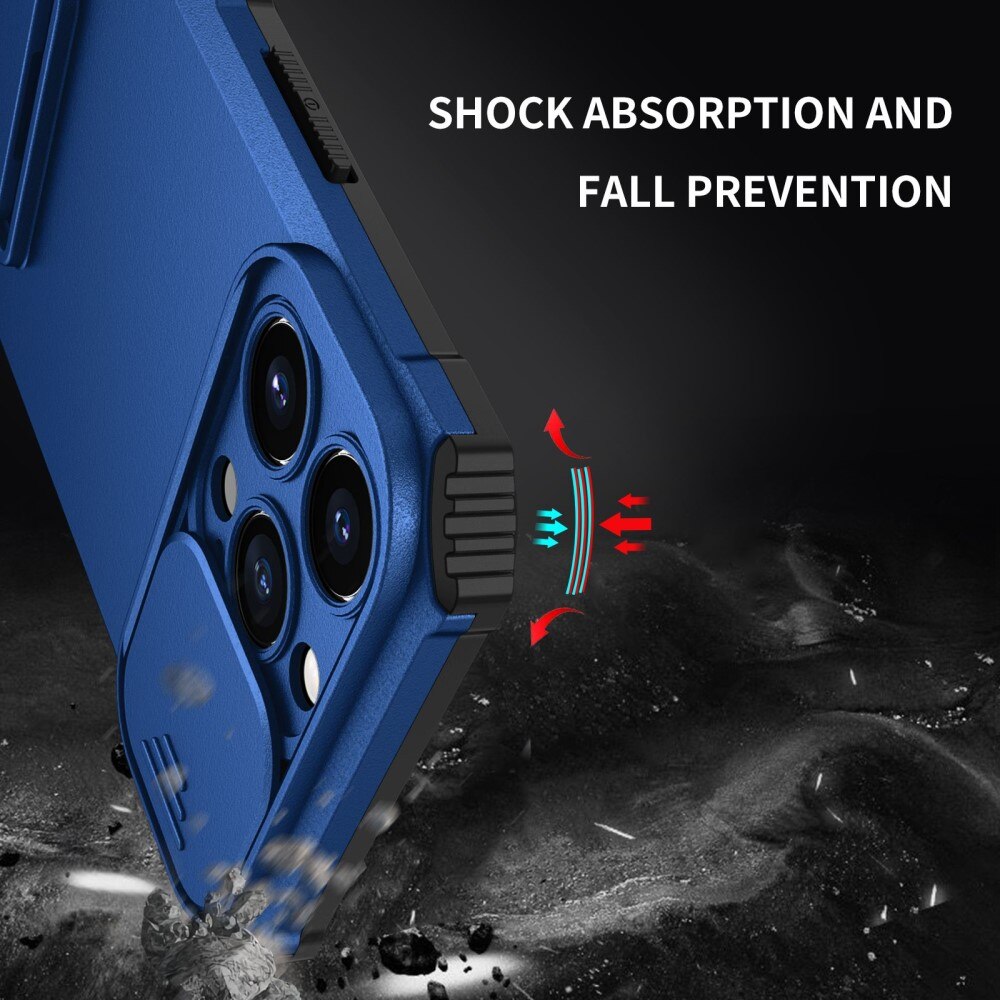 Apple iPhone 13 Pro Kickstand Hoesje met Camera Protector Blauw