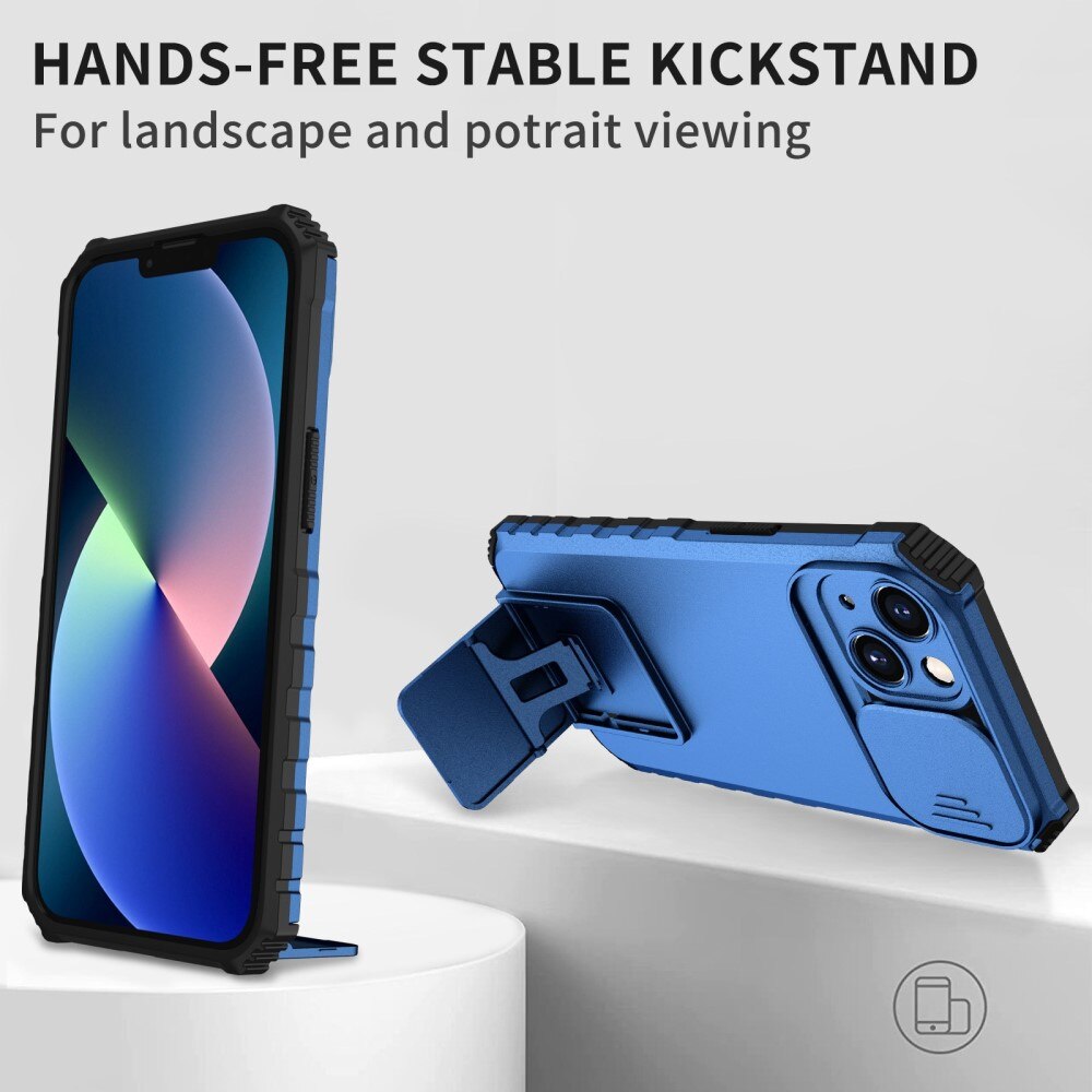 Apple iPhone 13 Pro Kickstand Hoesje met Camera Protector Blauw