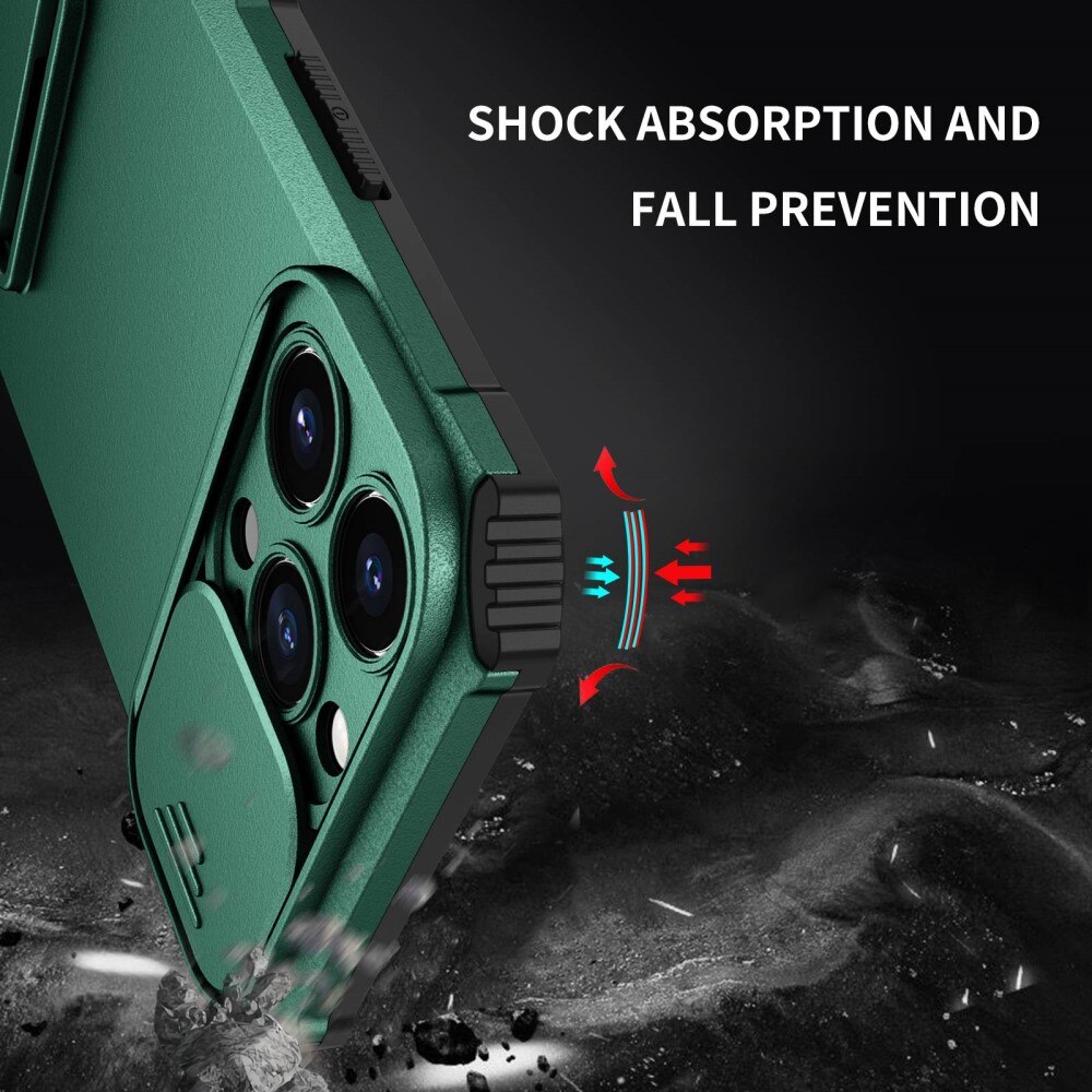 Apple iPhone 13 Pro Kickstand Hoesje met Camera Protector Groen