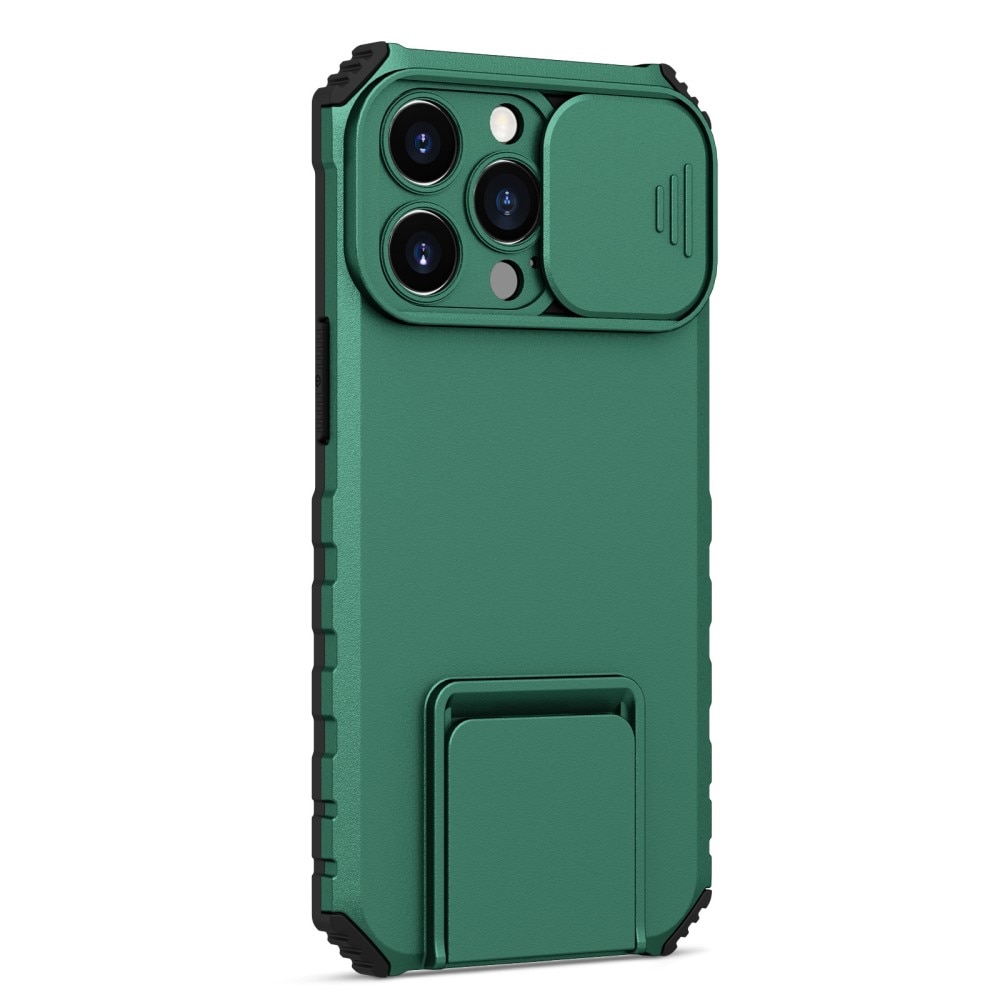 iPhone 13 Pro Kickstand Hoesje met Camera Protector Groen