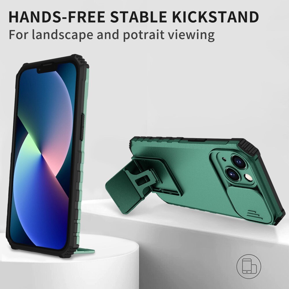 Apple iPhone 13 Pro Kickstand Hoesje met Camera Protector Groen