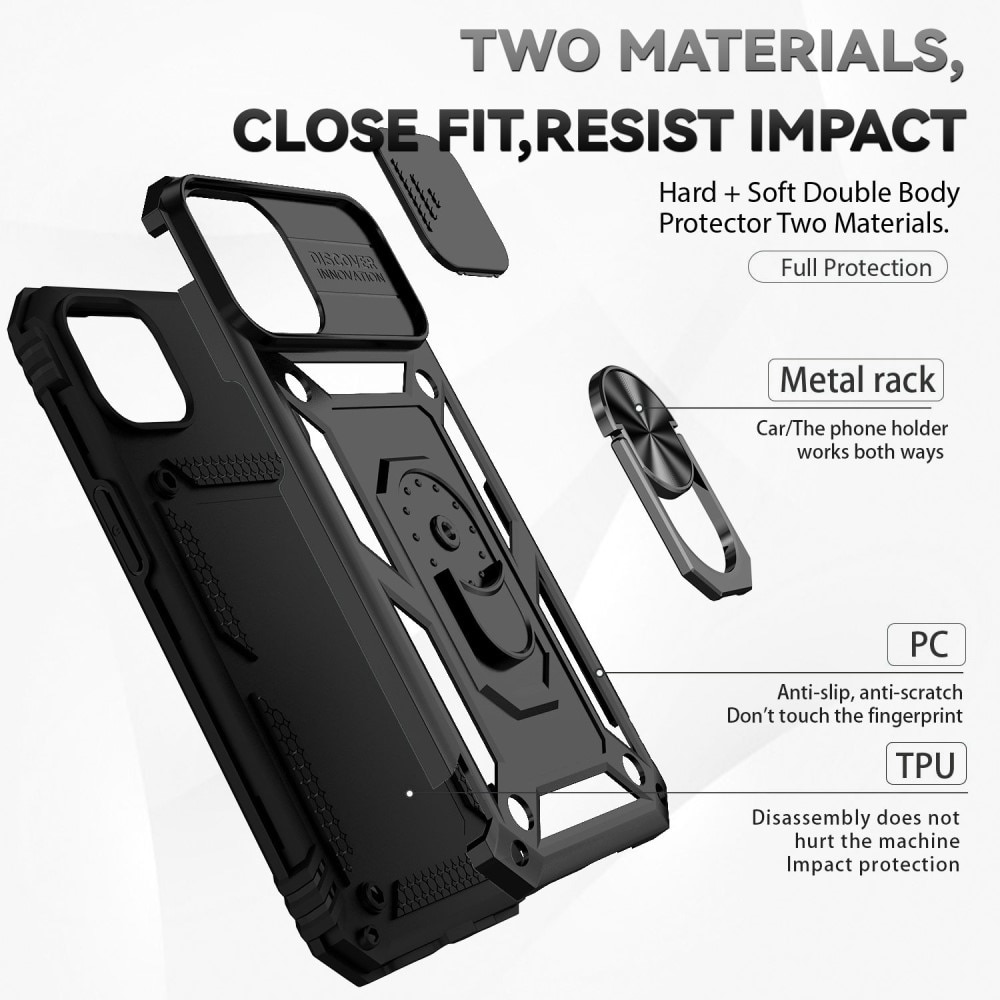 iPhone 14 Plus Hybridcase Ring+Camera Protector Zwart