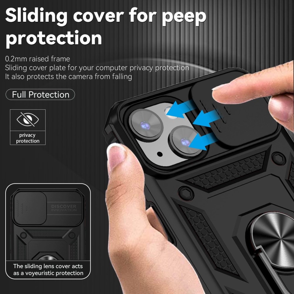 iPhone 14 Plus Hybridcase Ring+Camera Protector Zwart