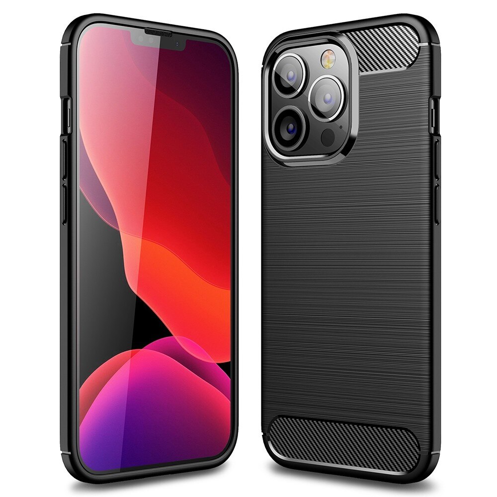 Hoesje TPU Brushed iPhone 14 Pro Zwart