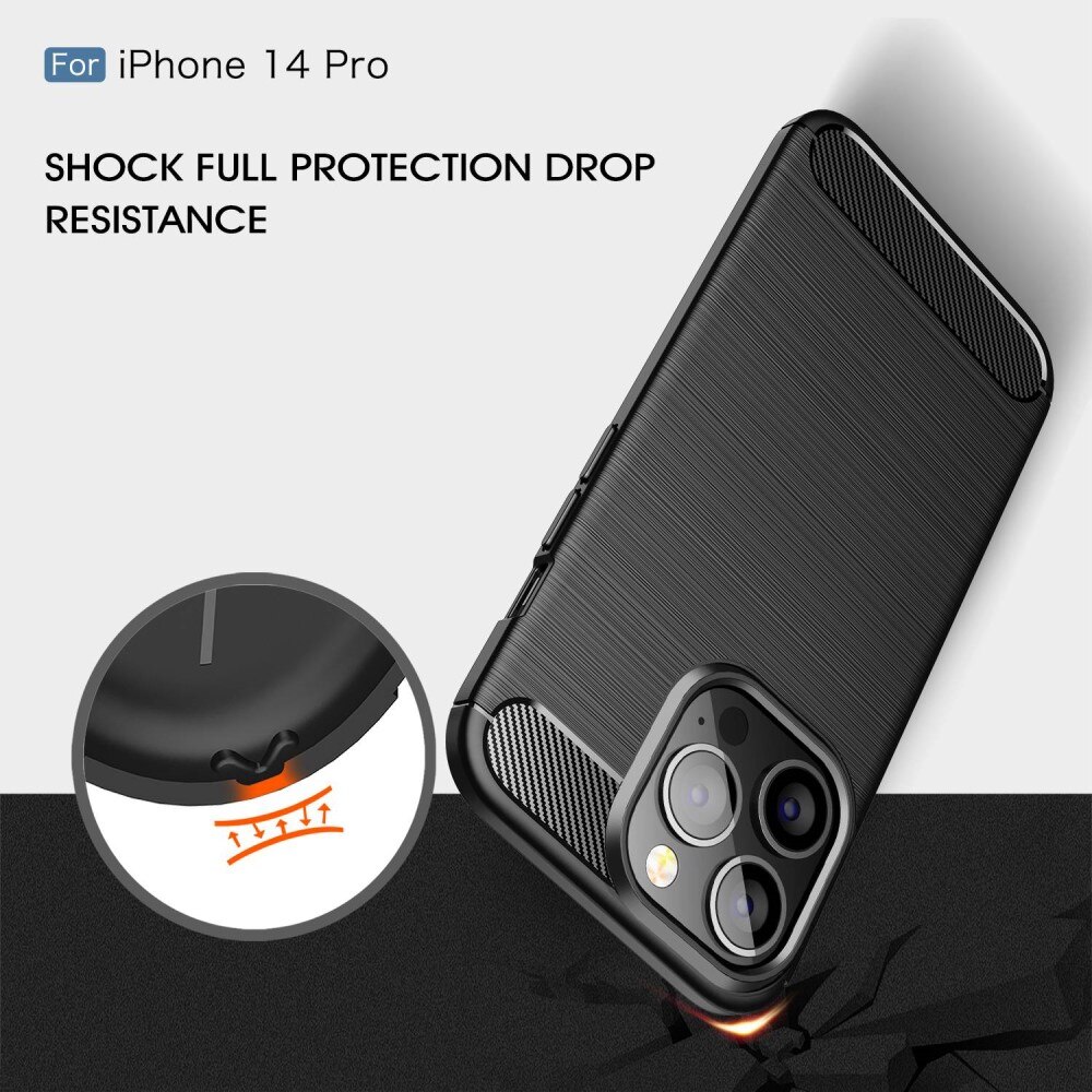 Hoesje TPU Brushed iPhone 14 Pro Zwart