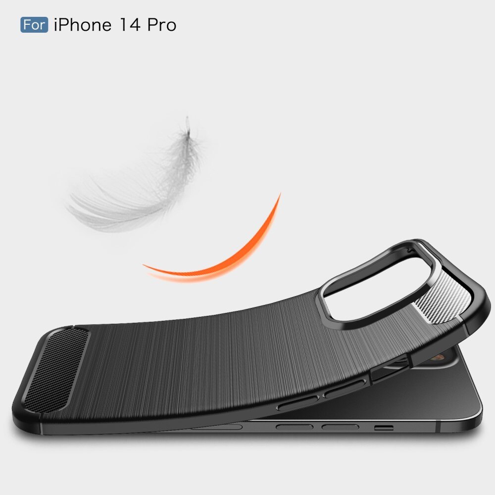Hoesje TPU Brushed iPhone 14 Pro Zwart