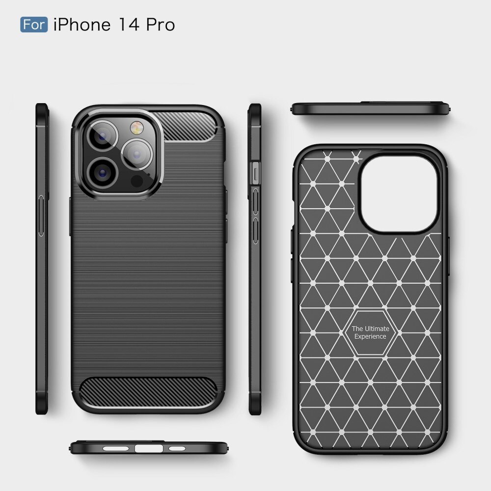 Hoesje TPU Brushed iPhone 14 Pro Zwart