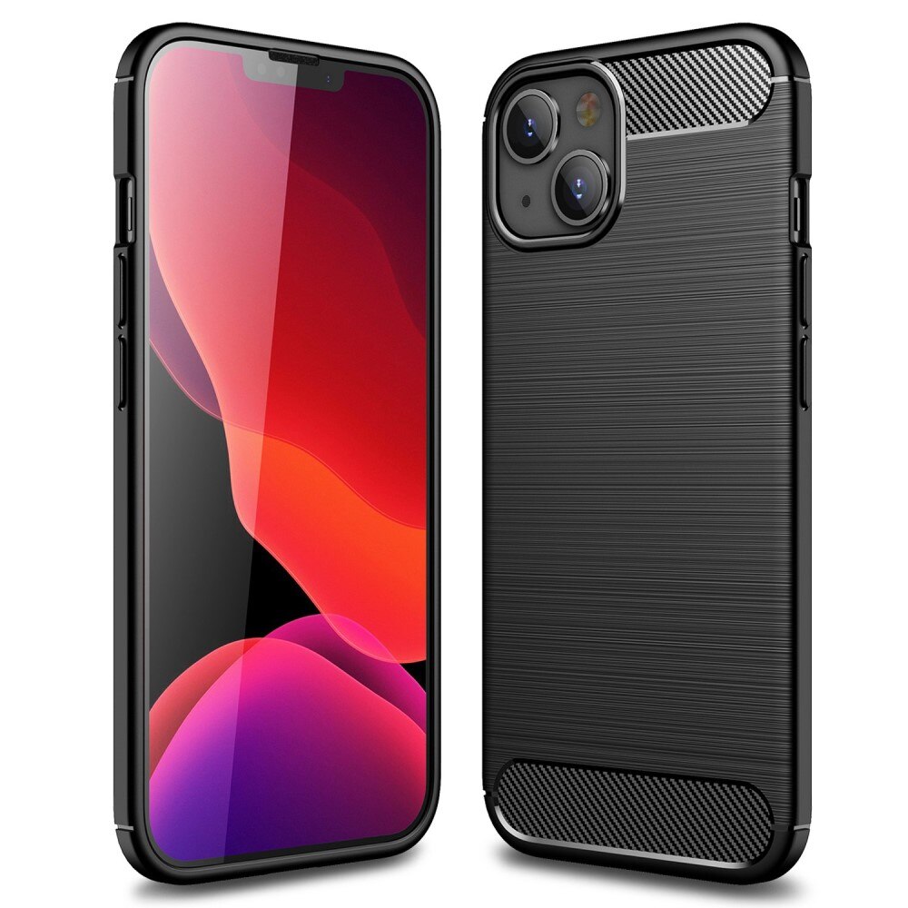 Hoesje TPU Brushed iPhone 14 Zwart