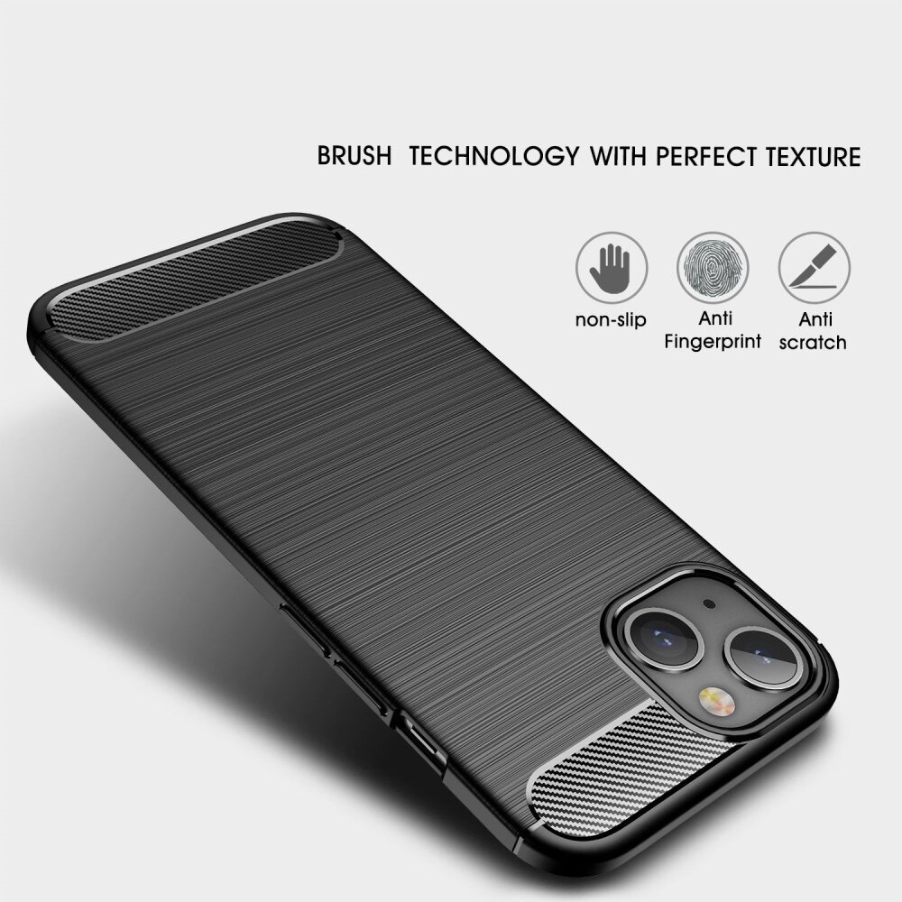 Hoesje TPU Brushed iPhone 14 Zwart