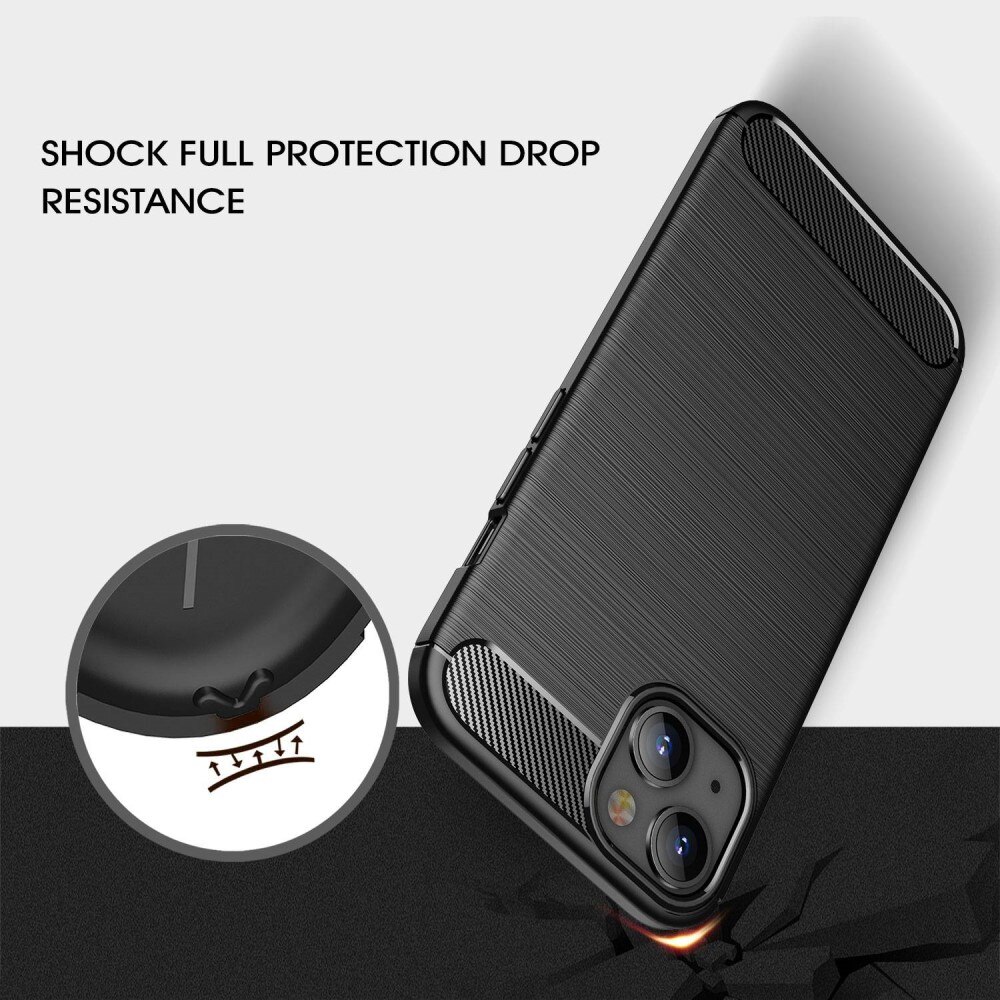 Hoesje TPU Brushed iPhone 14 Zwart