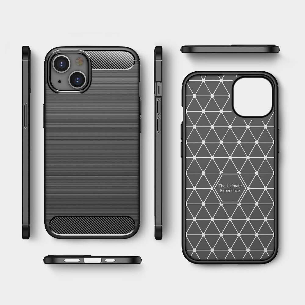 Hoesje TPU Brushed iPhone 14 Zwart