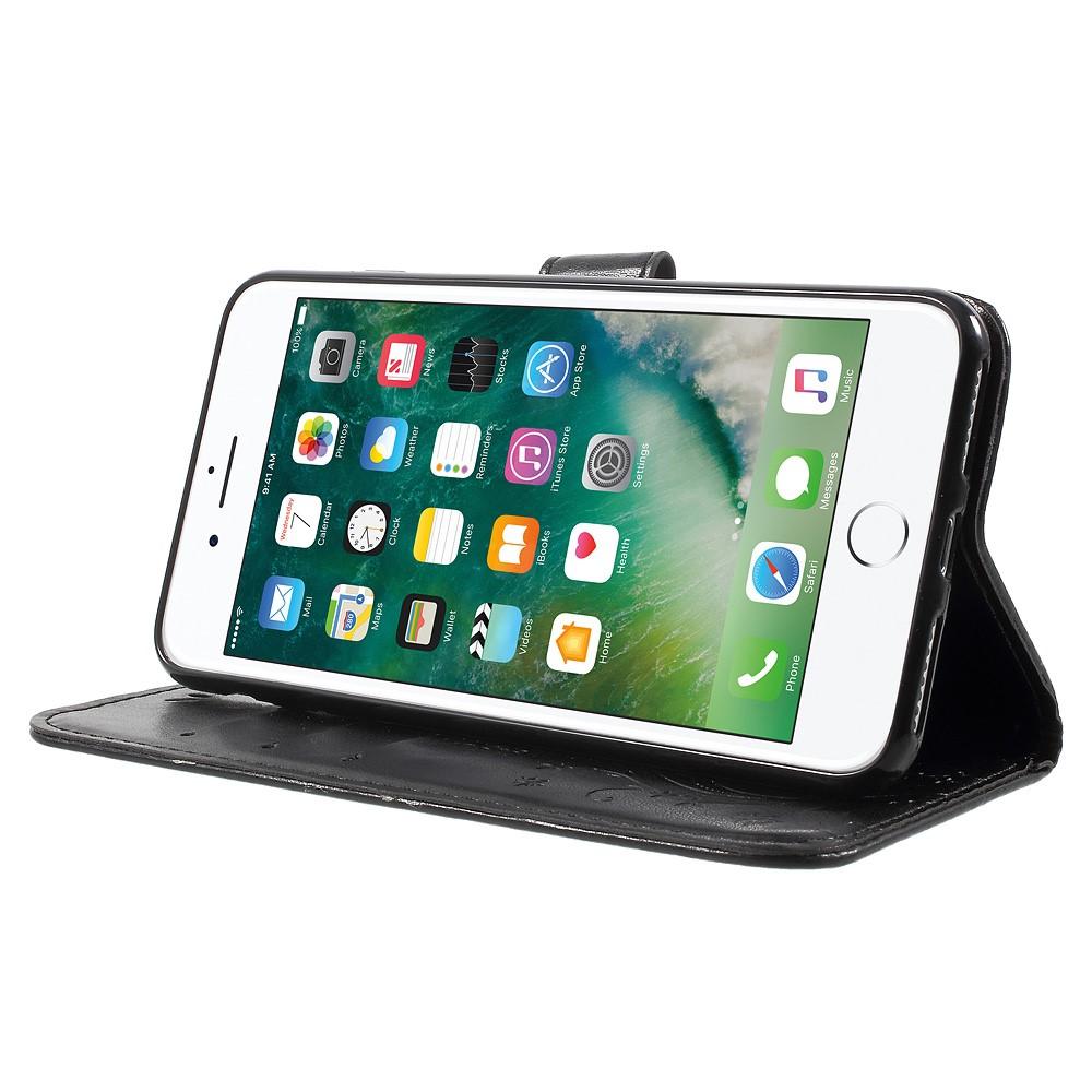 Apple iPhone 7 Plus/iPhone 8 Plus Leren vlinderhoesje Zwart