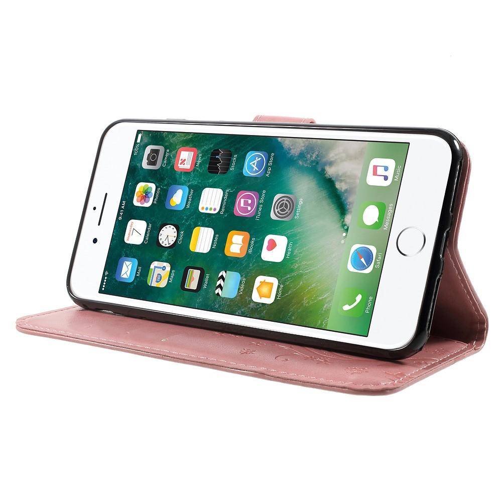 iPhone 7 Plus/8 Plus Leren vlinderhoesje Roze