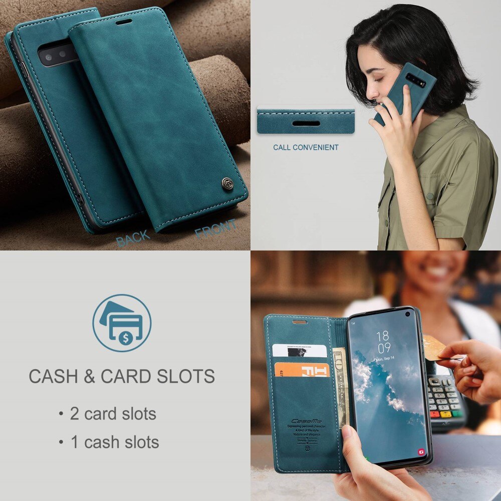 Slim Bookcover Hoesje Samsung Galaxy S10 Blauw