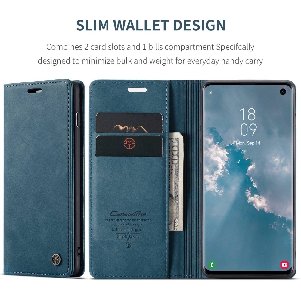 Slim Bookcover hoesje Samsung Galaxy S10 blauw