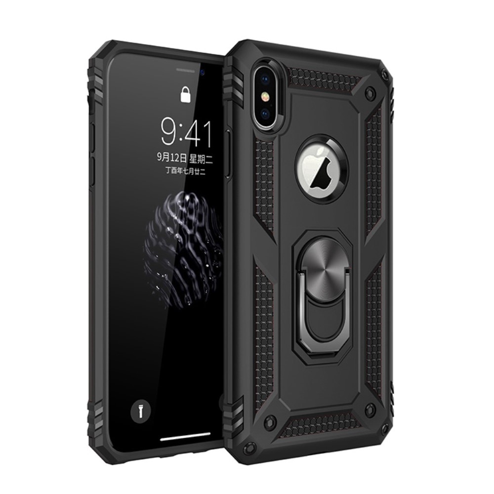 iPhone X/XS Hybridcase Tech Ring zwart