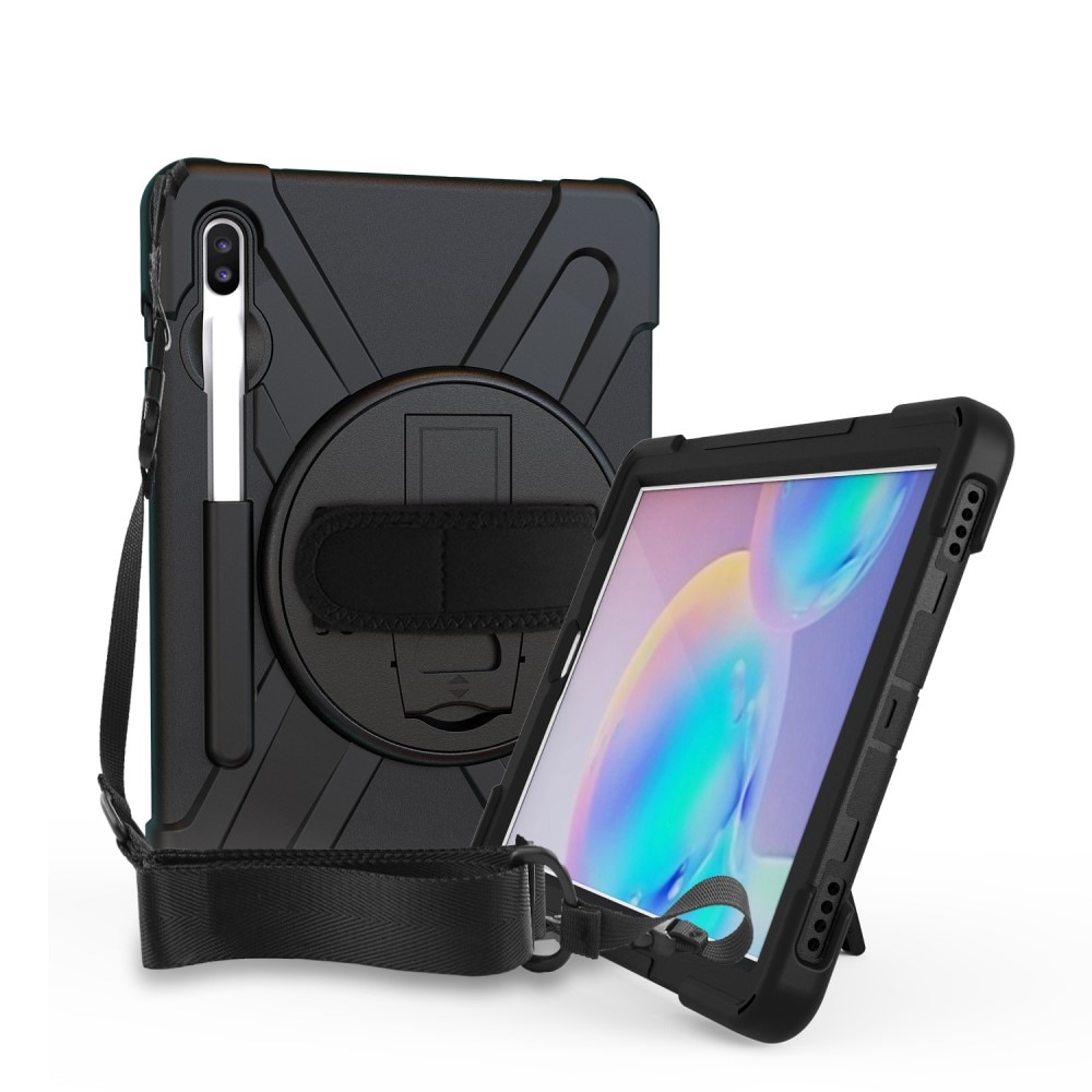 Samsung Galaxy Tab S6 10.5 Schokbestendige Hybridcase met schouderriem zwart