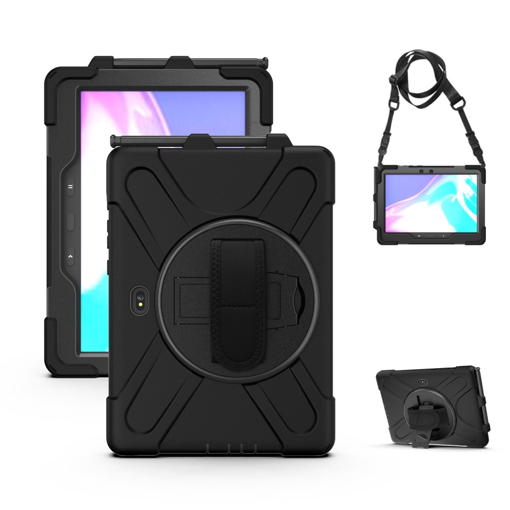 Samsung Galaxy Tab Active4 Pro Schokbestendige Hybridcase met schouderriem zwart