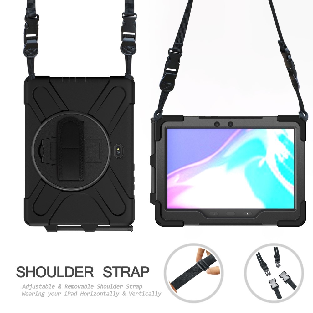 Samsung Galaxy Tab Active4 Pro Schokbestendige Hybridcase met schouderriem zwart