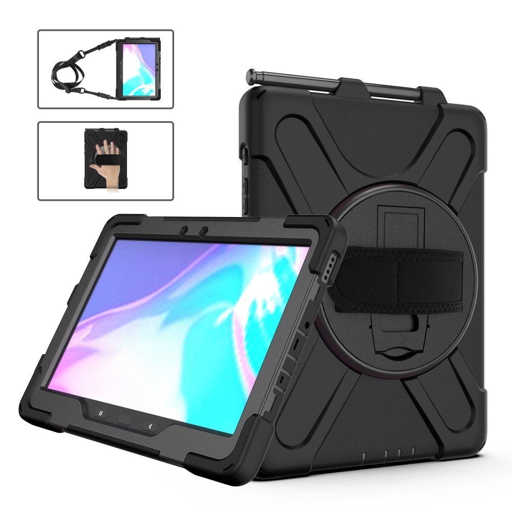 Samsung Galaxy Tab Active4 Pro Schokbestendige Hybridcase met schouderriem zwart