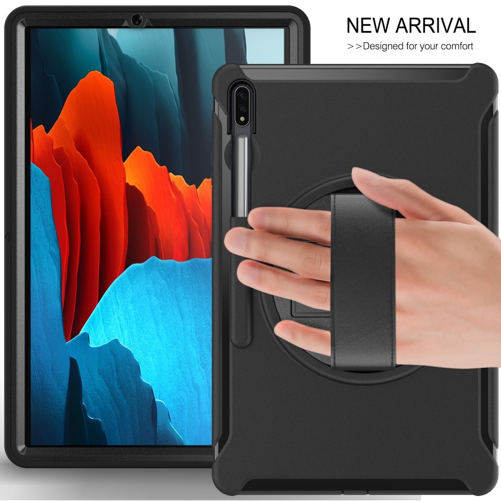 Samsung Galaxy Tab S7 Plus/S8 Plus 12.4 Schokbestendige Hybridcase Zwart