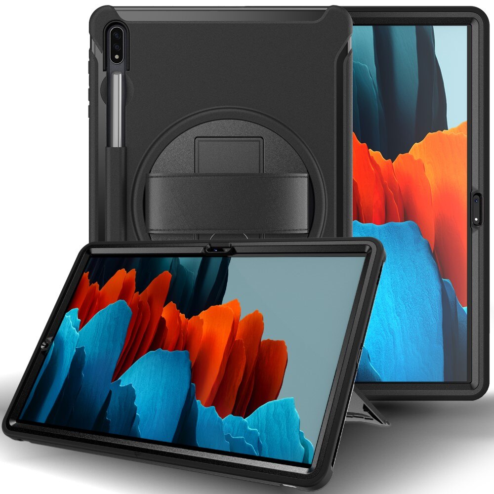 Samsung Galaxy Tab S7 Plus/S8 Plus 12.4 Schokbestendige Hybridcase Zwart