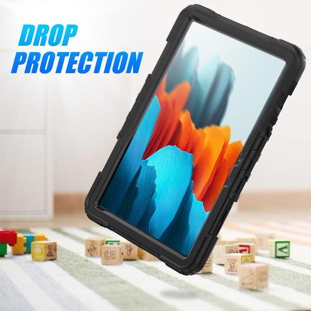 Samsung Galaxy Tab S7/S8 11.0 Schokbestendige Full Protection Hybridcase met schouderriem Zwart