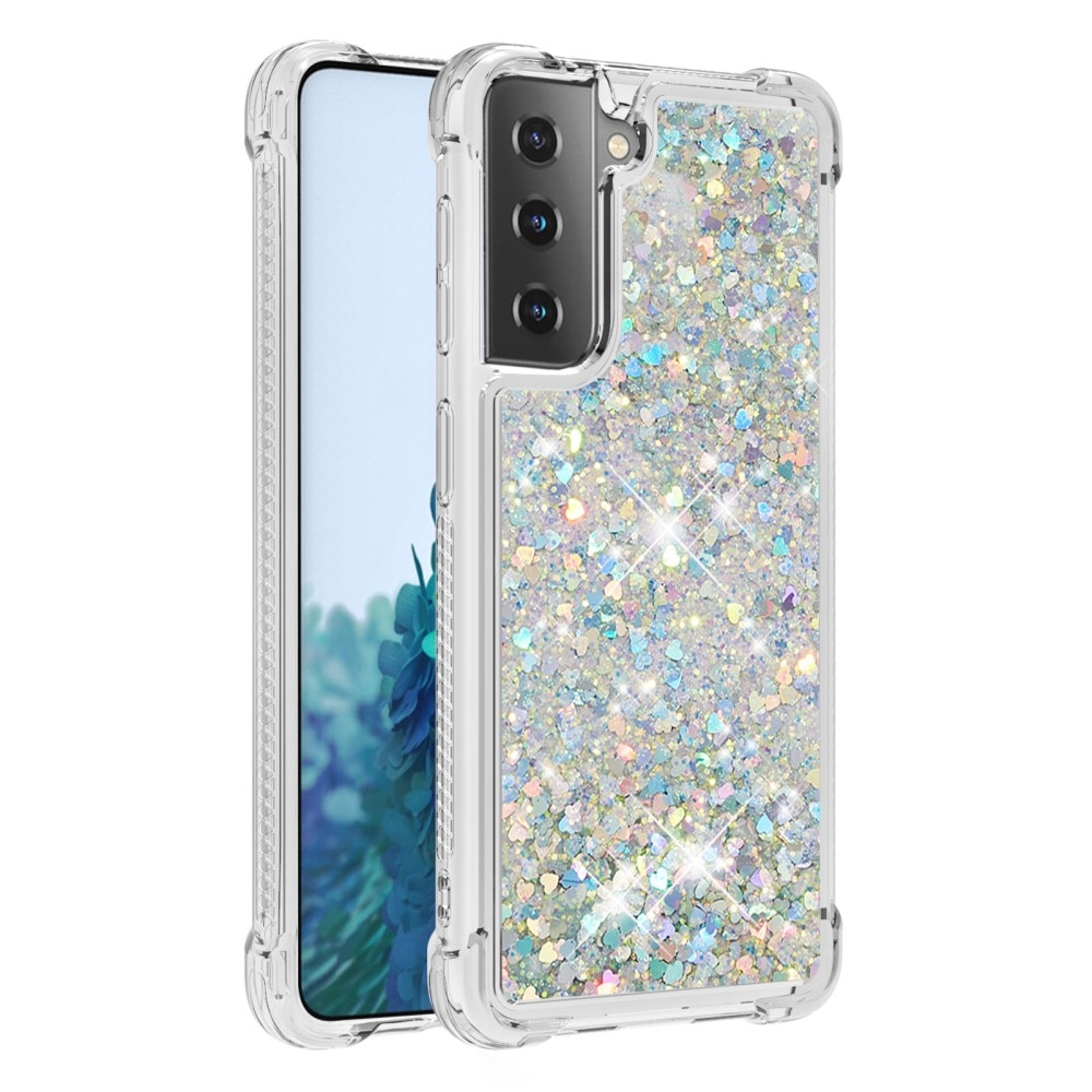 Samsung Galaxy S21 Glitter Powder TPU Case Zilver