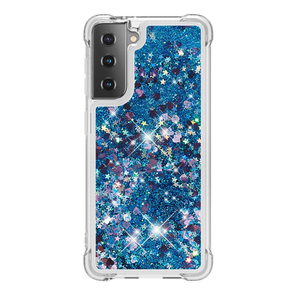 Samsung Galaxy S21 Glitter Powder TPU Case Blauw