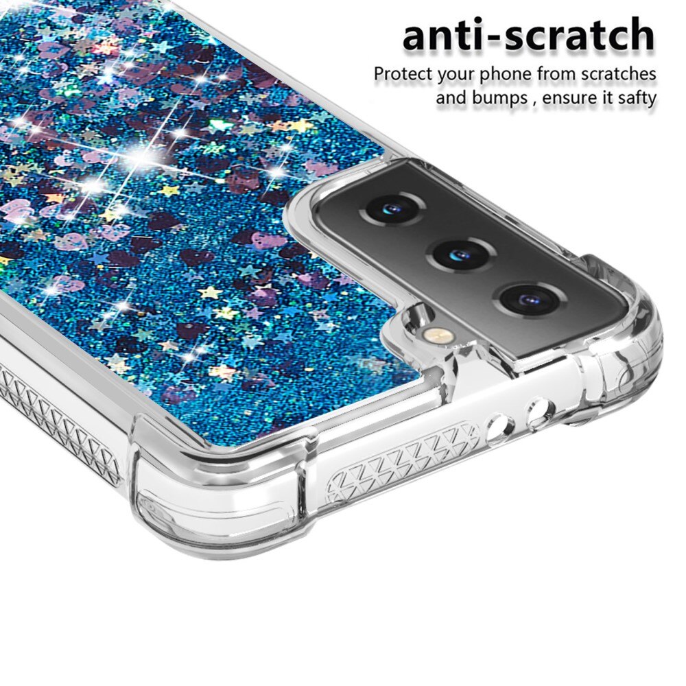 Samsung Galaxy S21 Glitter Powder TPU Case Blauw